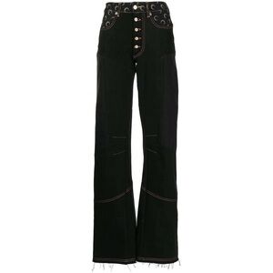 Marine Serre Wide Leg Jeans